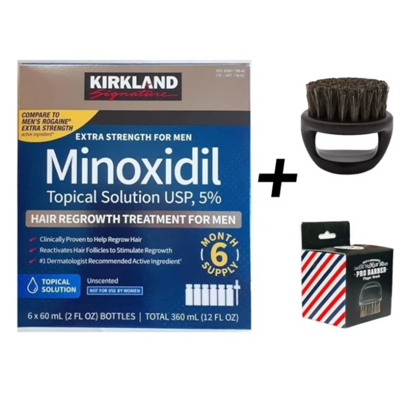 KIRKLAND - MINOXIDIL KIRKLAND TRATAMIENTO PARA 6 MESES + CEPILLO BARBA
