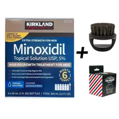 KIRKLAND - MINOXIDIL TRATAMIENTO PARA 6 MESES + CEPILLO BARBA