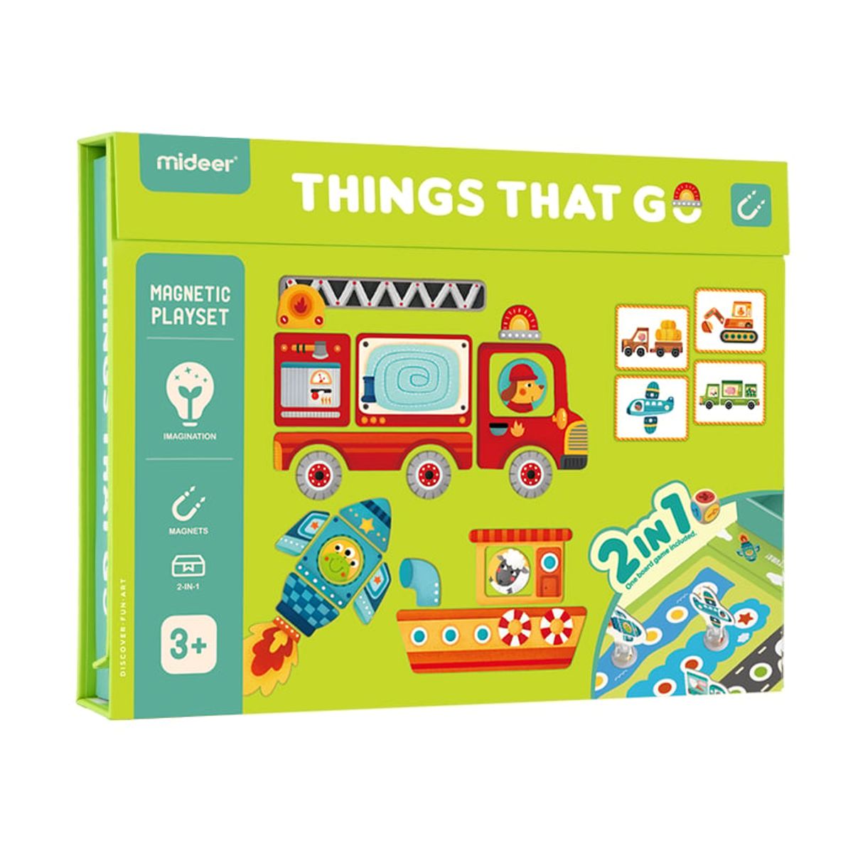 MIDEER - Juego magnético de medios de transporte