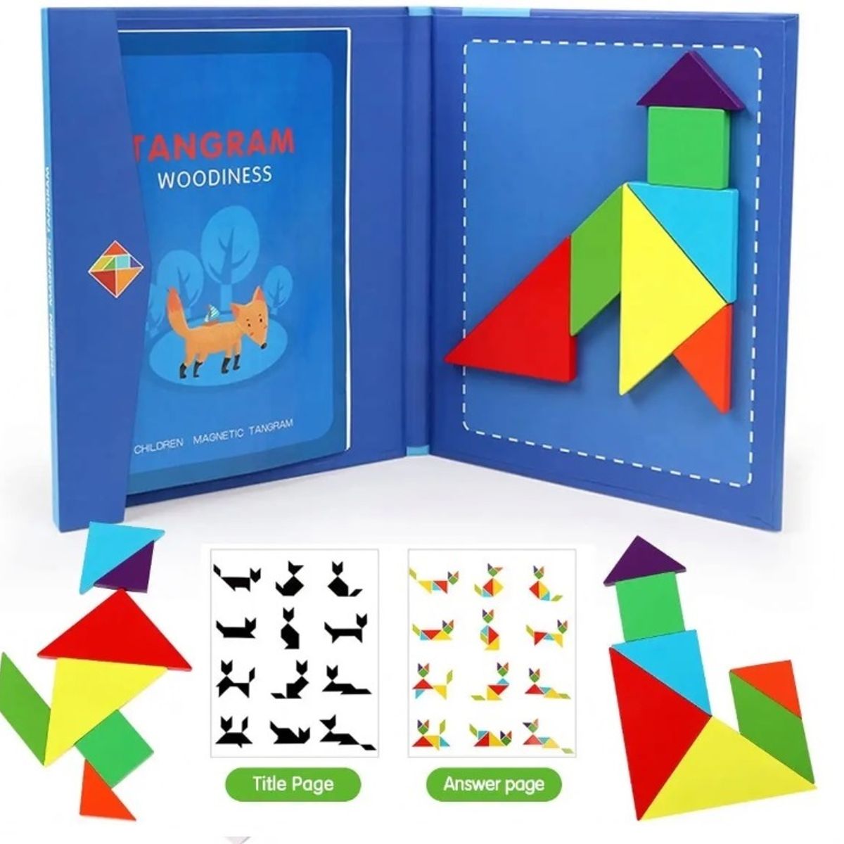 GENERICO - Tangrama Rompecabezas Magnéticos 3D Montessori Didáctico