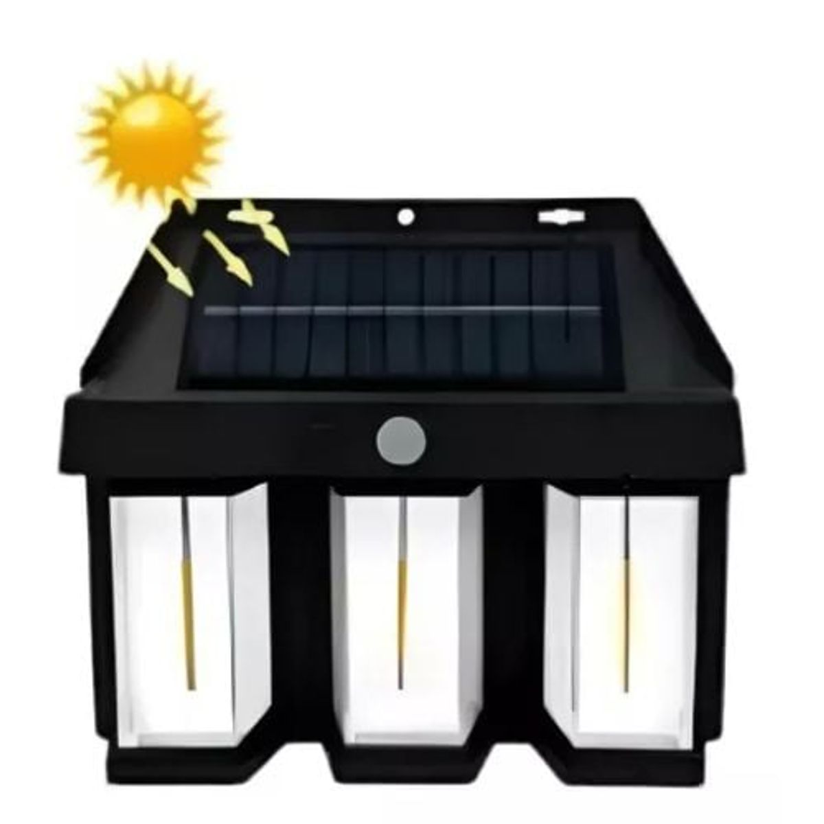 IRM - Lampara Solar De Pared 3 Focos + Sensor Movimiento Luz