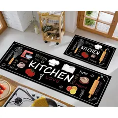 GENERICO - Pack 2 Alfombra De Cocina Antideslizante Piso Entrada De Hogar