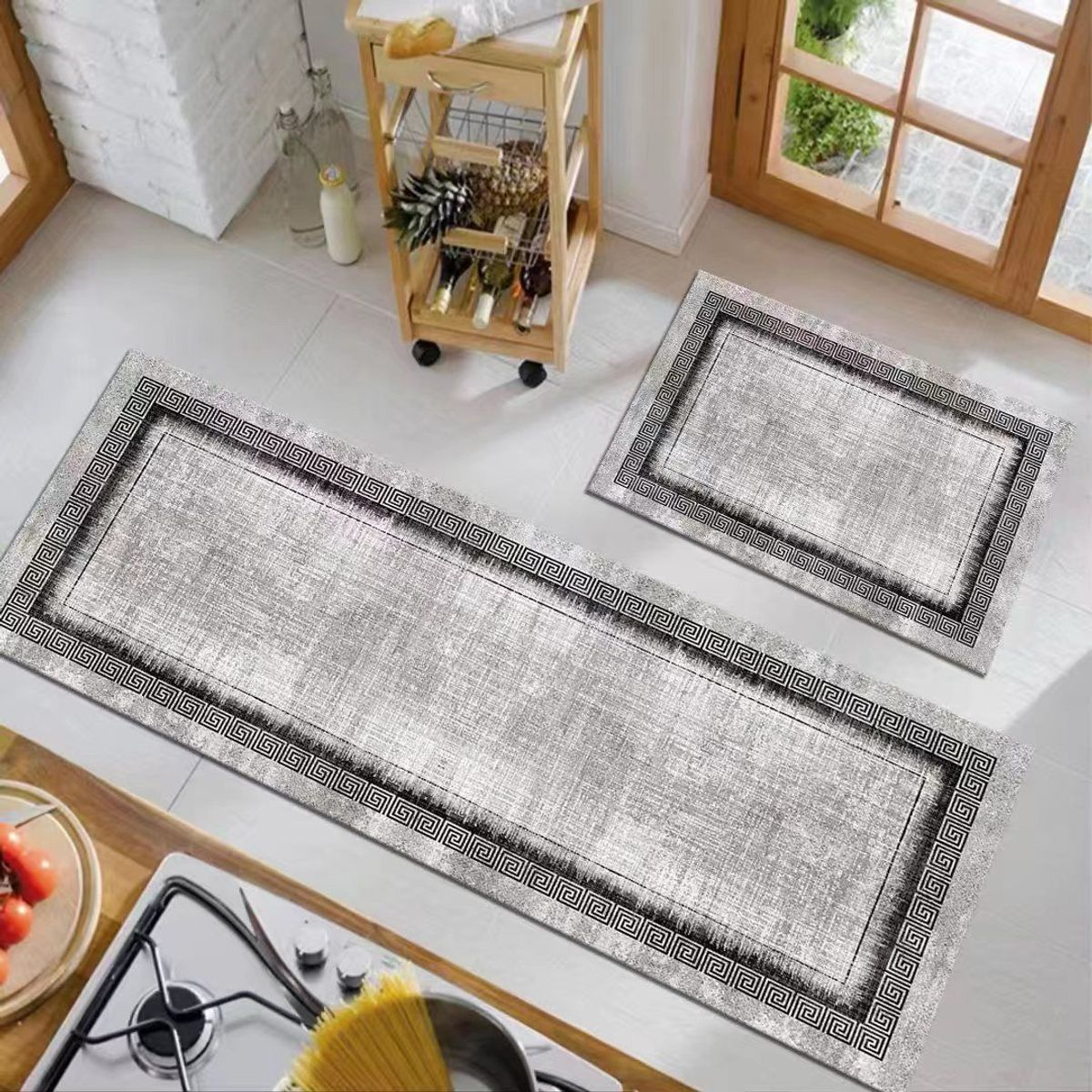 GENERICO - Pack 2 Alfombra De Cocina Antideslizante Piso Entrada De Hogar