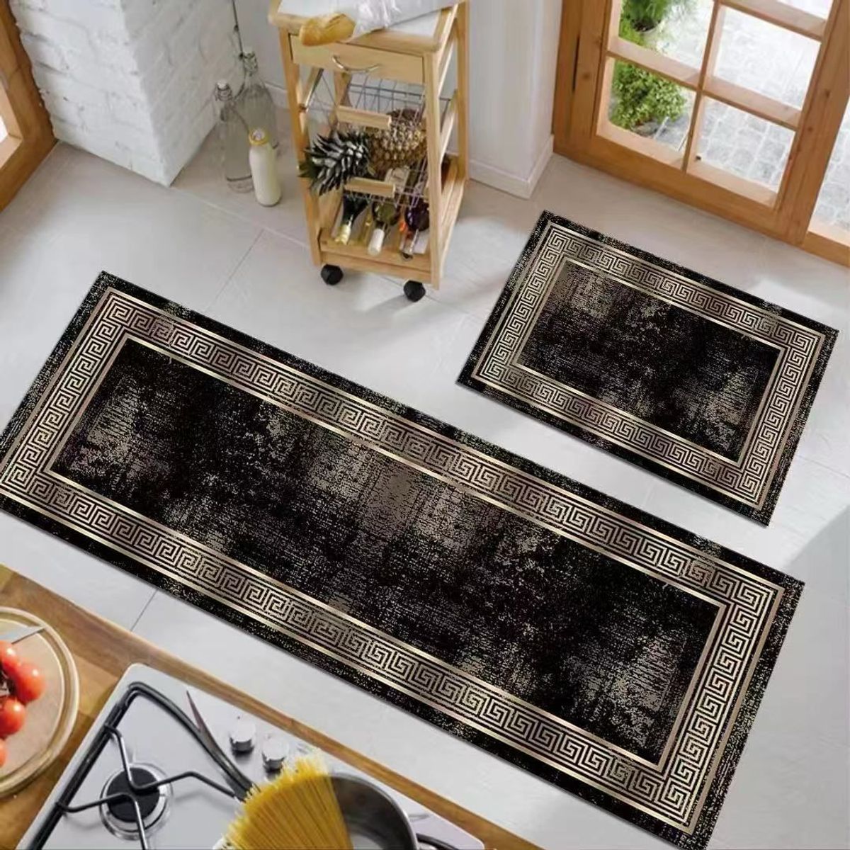 GENERICO - Pack 2 Alfombra De Cocina Antideslizante Piso Entrada De Hogar