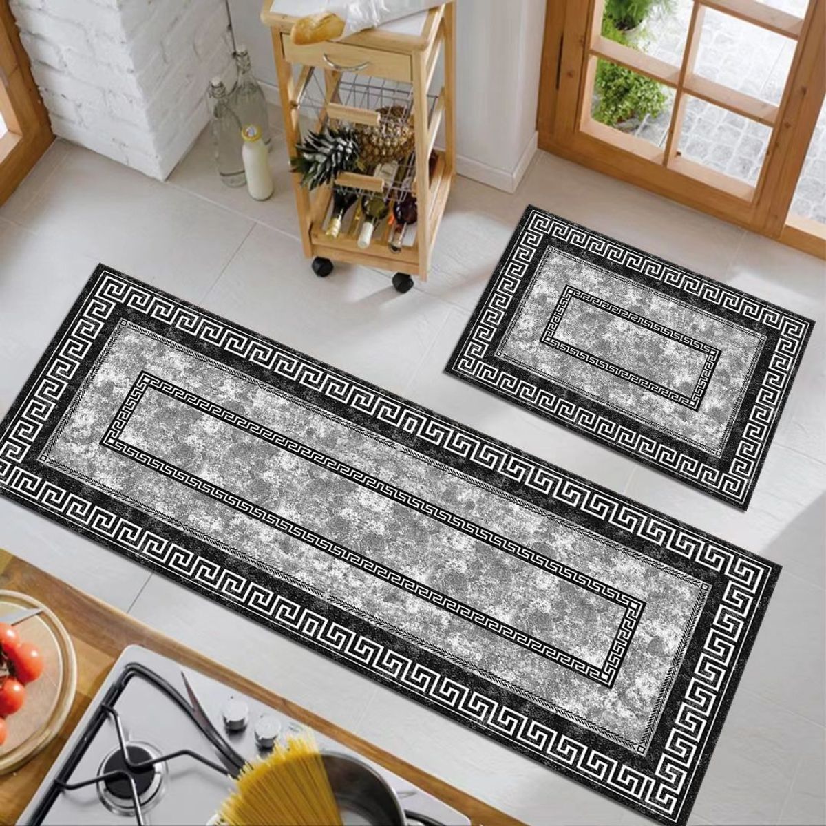 GENERICO - Pack 2 Alfombra De Cocina Antideslizante Piso Entrada De Hogar