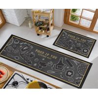 Pack 2 Alfombra De Cocina Antideslizante Piso Entrada De Hogar