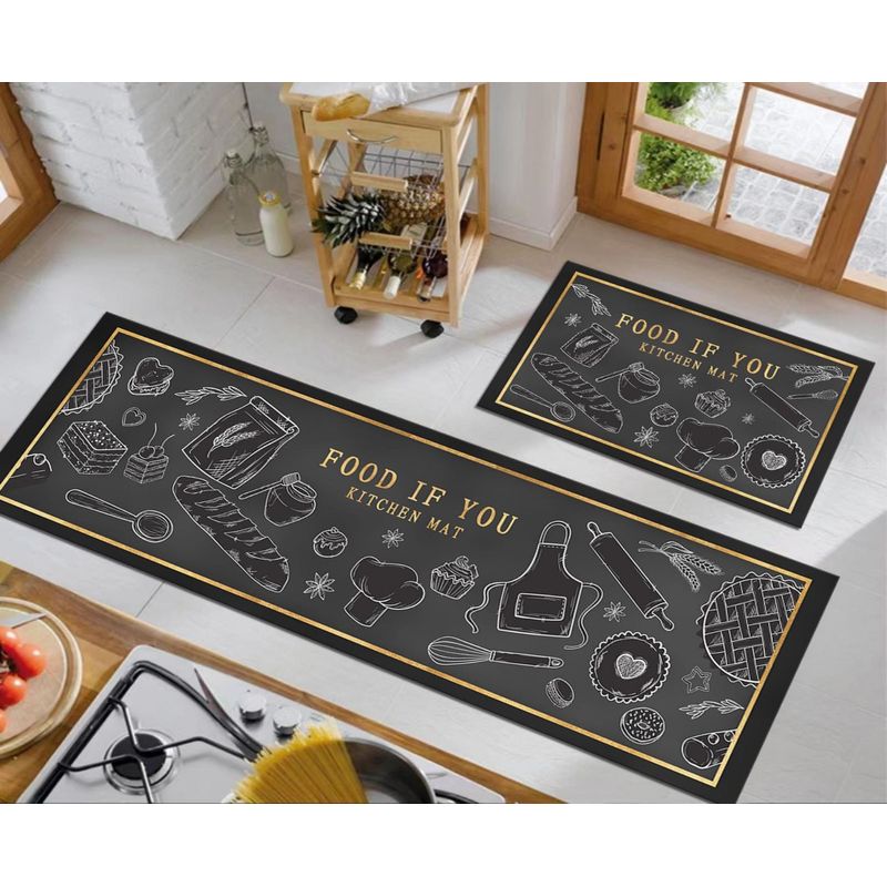 GENERICO - Pack 2 Alfombra De Cocina Antideslizante Piso Entrada De Hogar