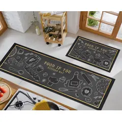 GENERICO - Pack 2 Alfombra De Cocina Antideslizante Piso Entrada De Hogar