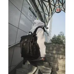 MOMO - Mochila Clásica Urbana 24l Eco Cuero Hombre Fashion Design