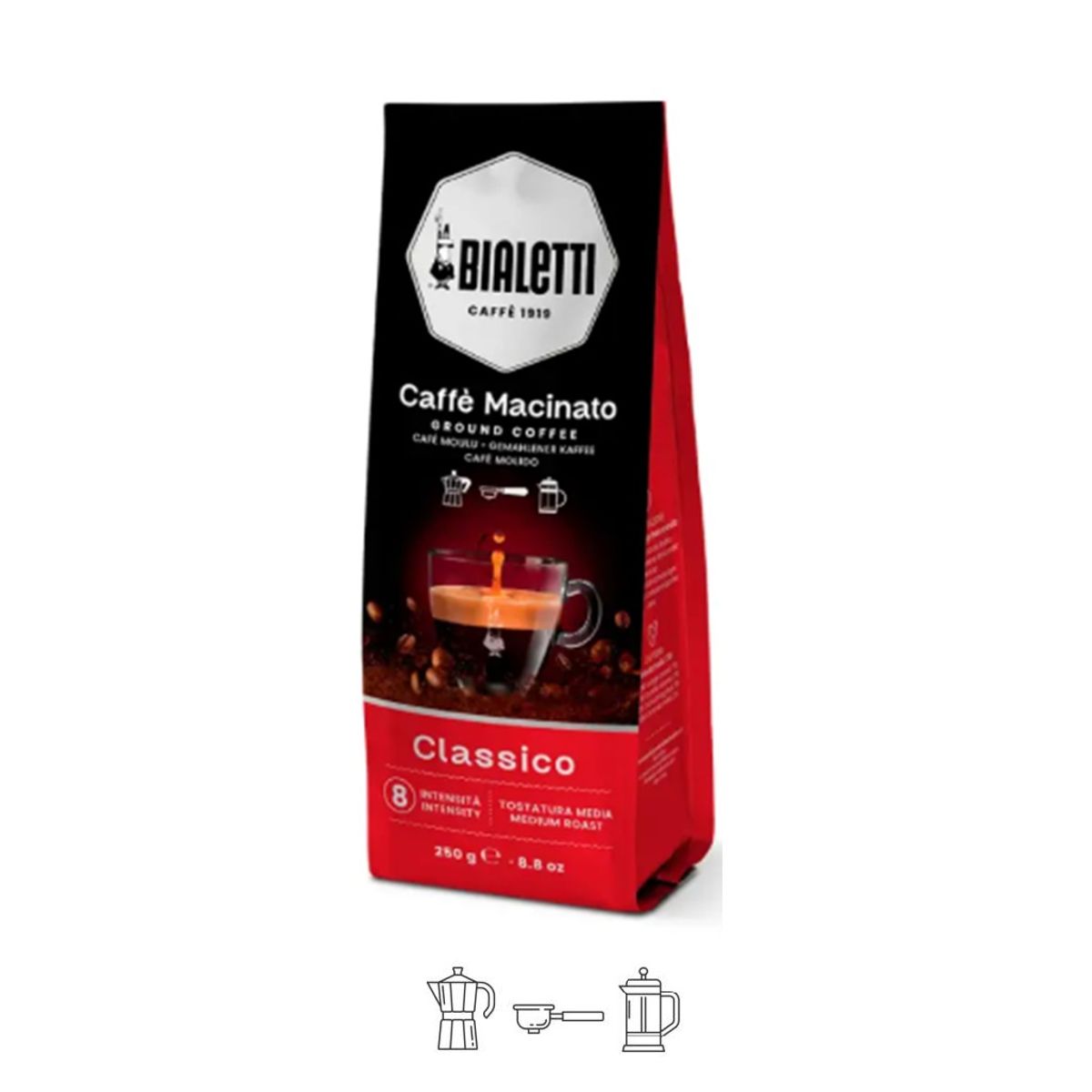 BIALETTI - Café Molido Italiano Bialetti Macinato Classico 250 Gr