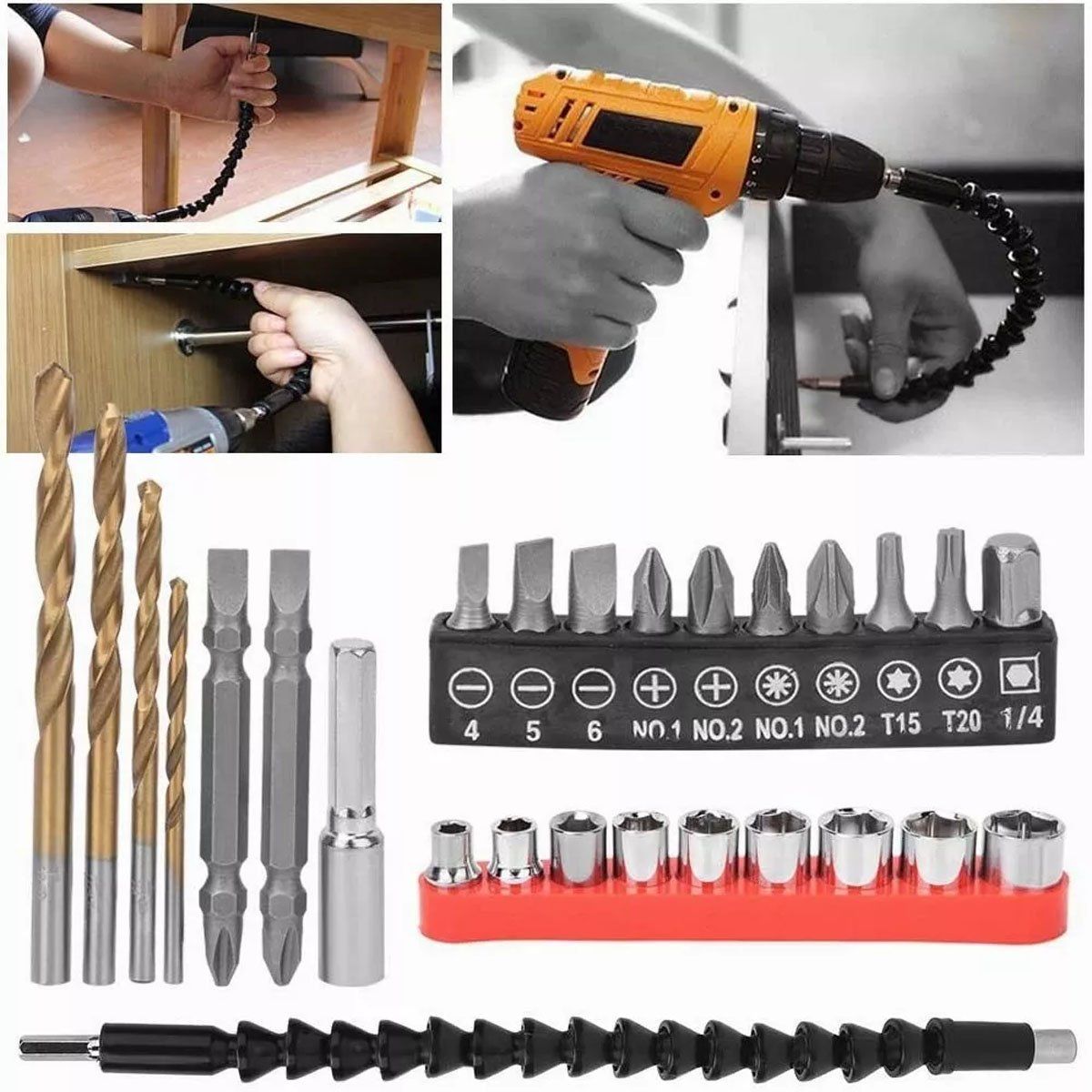 EDWINAYY - Kit Juego Destornillador Precisión Magnéticos Para Taladro