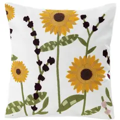 DECORACION CREATIVA - Cojin Bordado Girasoles