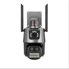 AIZO - 3 Lentes Cámara Vigilancia 360° para Seguridad Hogar Nocturna y Exterior