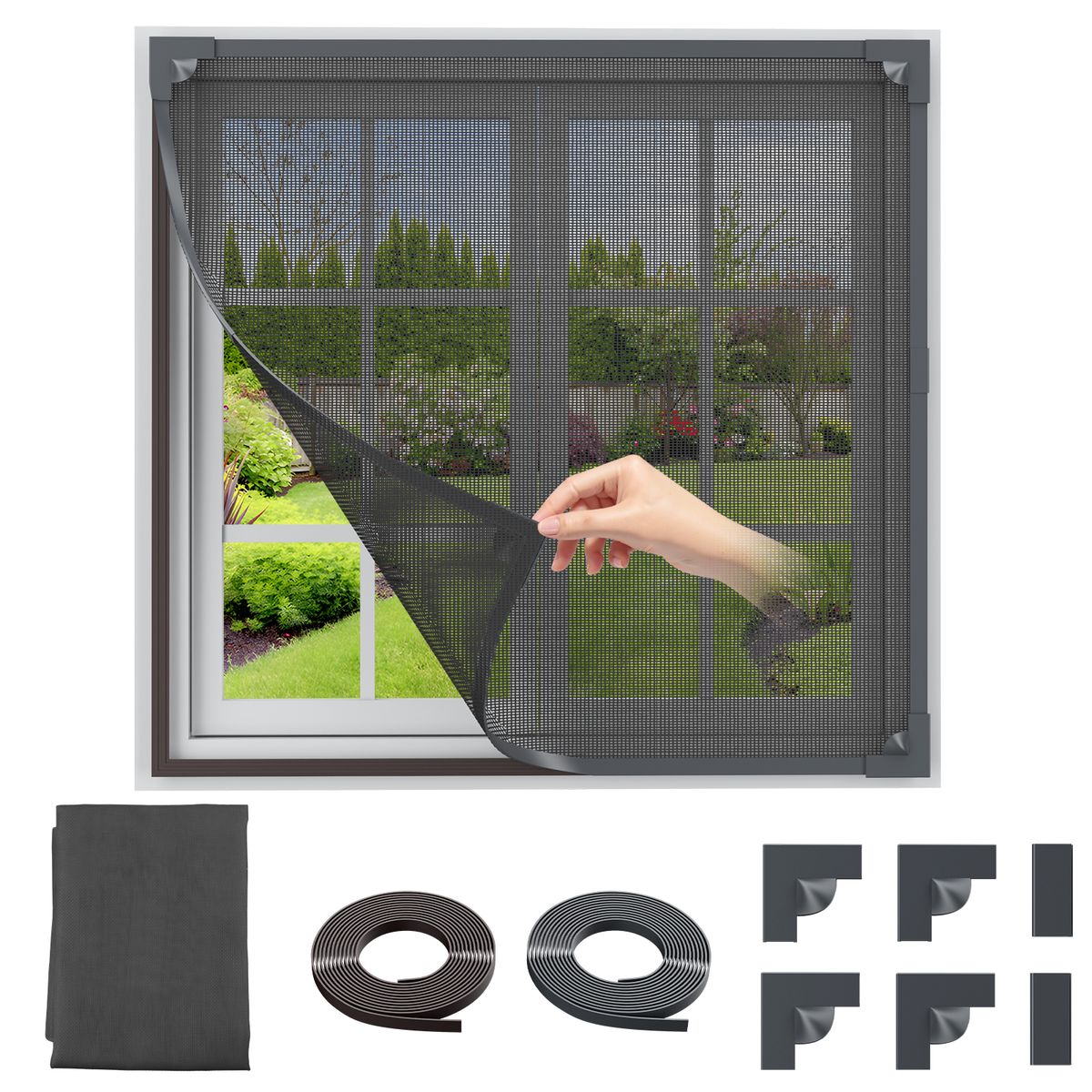 AIZO - AIZO Mosquitero Magnético Fibra Vidrio Para Puertas y Ventanas gris