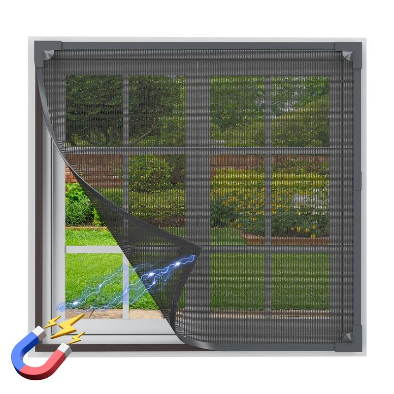 AIZO - AIZO Mosquitero Magnético Fibra Vidrio Para Puertas y Ventanas gris