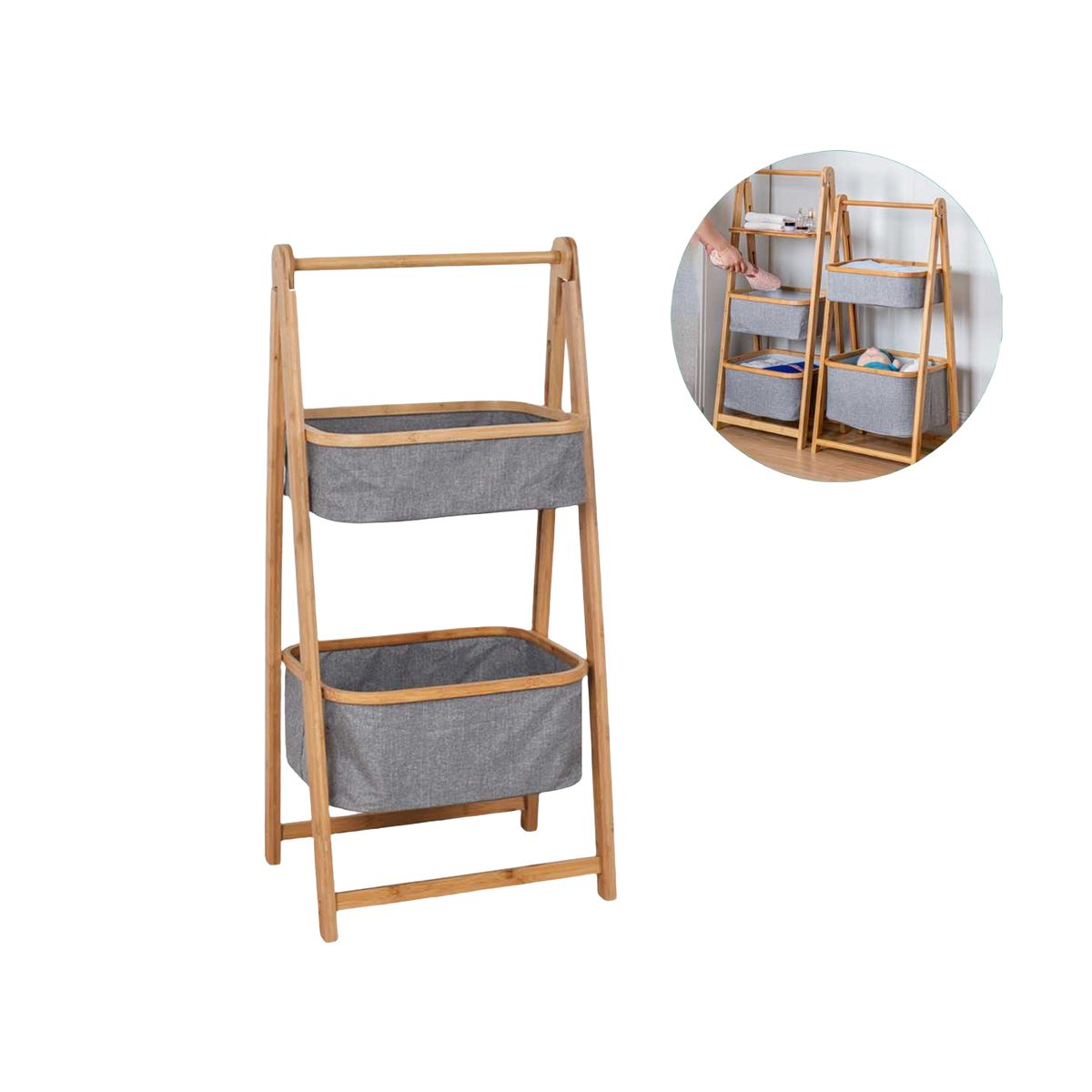 NEWTREE - Estante De Almacenamiento Plegable Organizador 2 Niveles