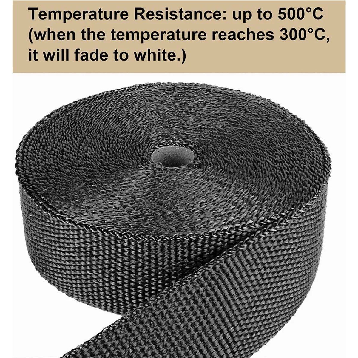 EDWINAYY - Cinta Térmica Escape Extra Resistente + 4 Abrazaderas Karvas