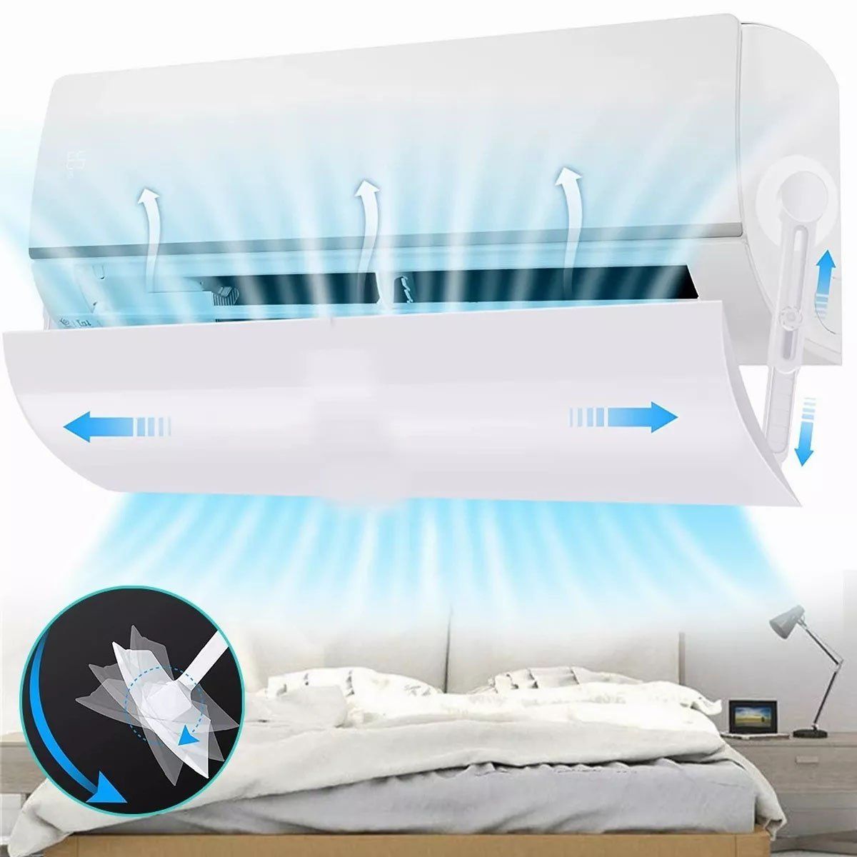 EDWINAYY - Deflector De Viento Para Aire Acondicionado Ajustable