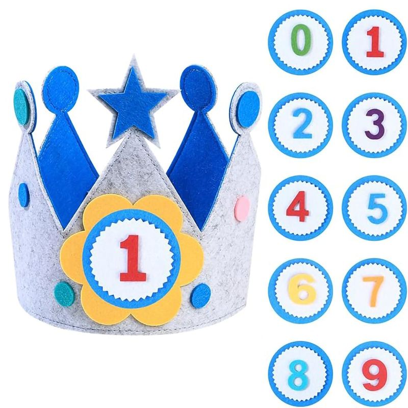 GENERICO - Corona De Cumpleaños Para Niños Números Intercambiables 0-9