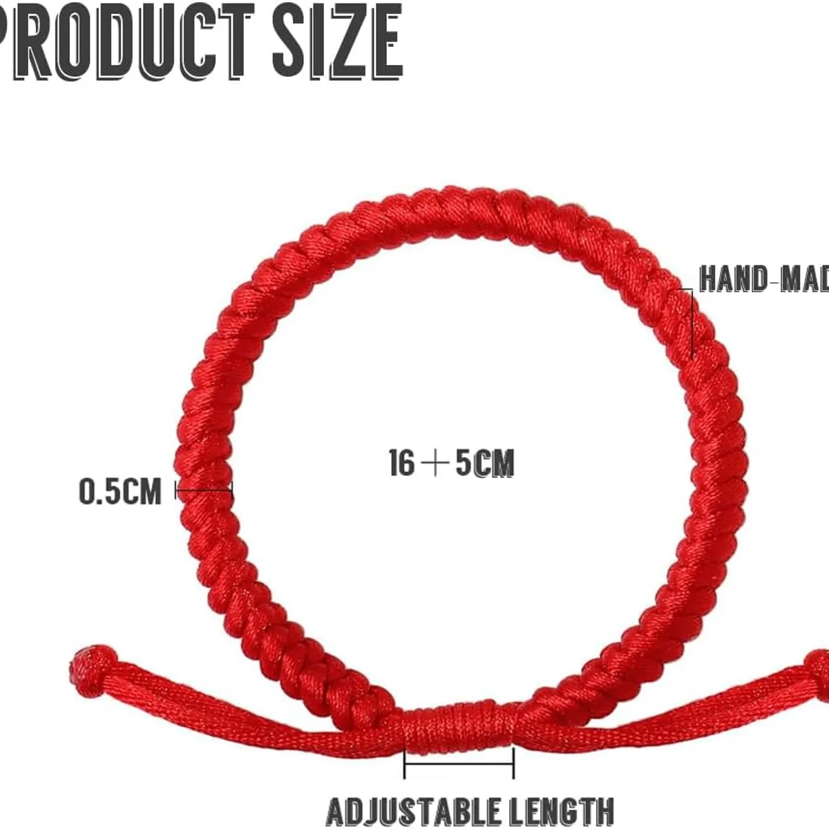 KUANGYE - 12 Pcs Pulsera Tejida Roja Ajustable Hilo Rojo Protección