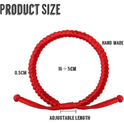 Imagen 2 del producto 12 Pcs Pulsera Tejida Roja Ajustable Hilo Rojo Protección