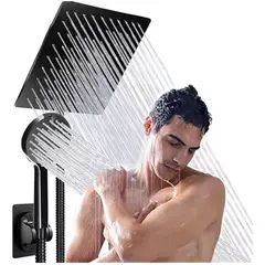 BLUEDREAMER - Regadera Cuadrada En Acero Inoxidable Con Regadera Telefono