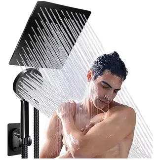 BLUEDREAMER - Regadera Cuadrada En Acero Inoxidable Con Regadera Telefono