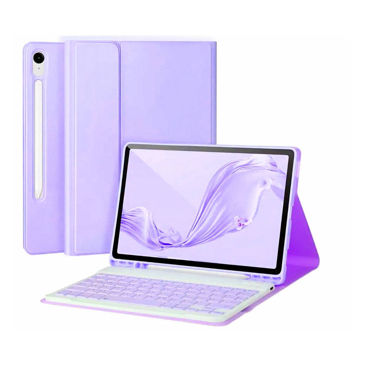 JOIGO - Funda Con Teclado Español Para Samsung Tab S9 Fe 10.9 Lila