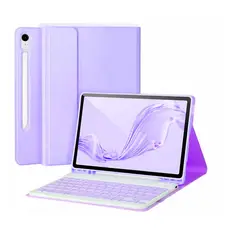 JOIGO - Funda Con Teclado Español Para Samsung Tab S9 Fe 10.9 Lila