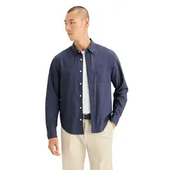 DOCKERS - Camisa Hombre Ultimate LS Regular Fit Azul Marino