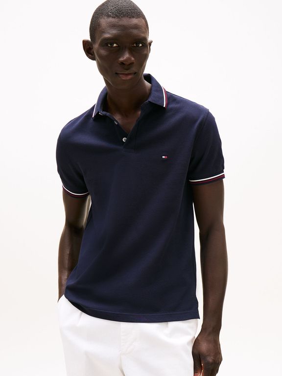 Polo Con Ribetes Tipped Slim Fit Azul Azul S