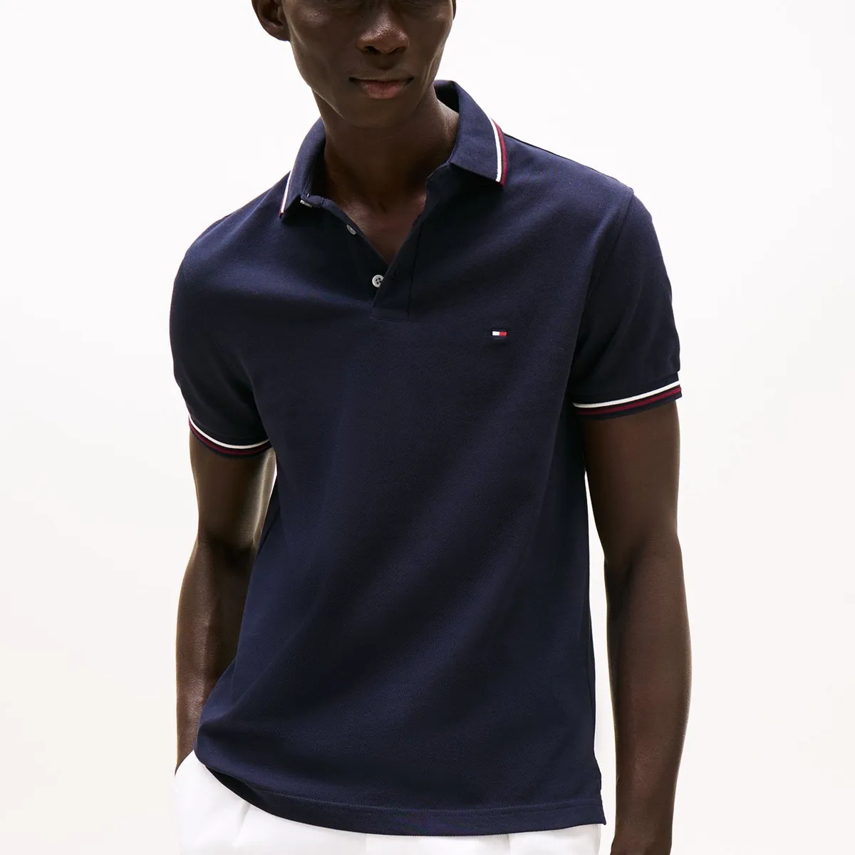 TOMMY HILFIGER - Polo Con Ribetes Tipped Slim Fit Azul Tommy Hilfiger
