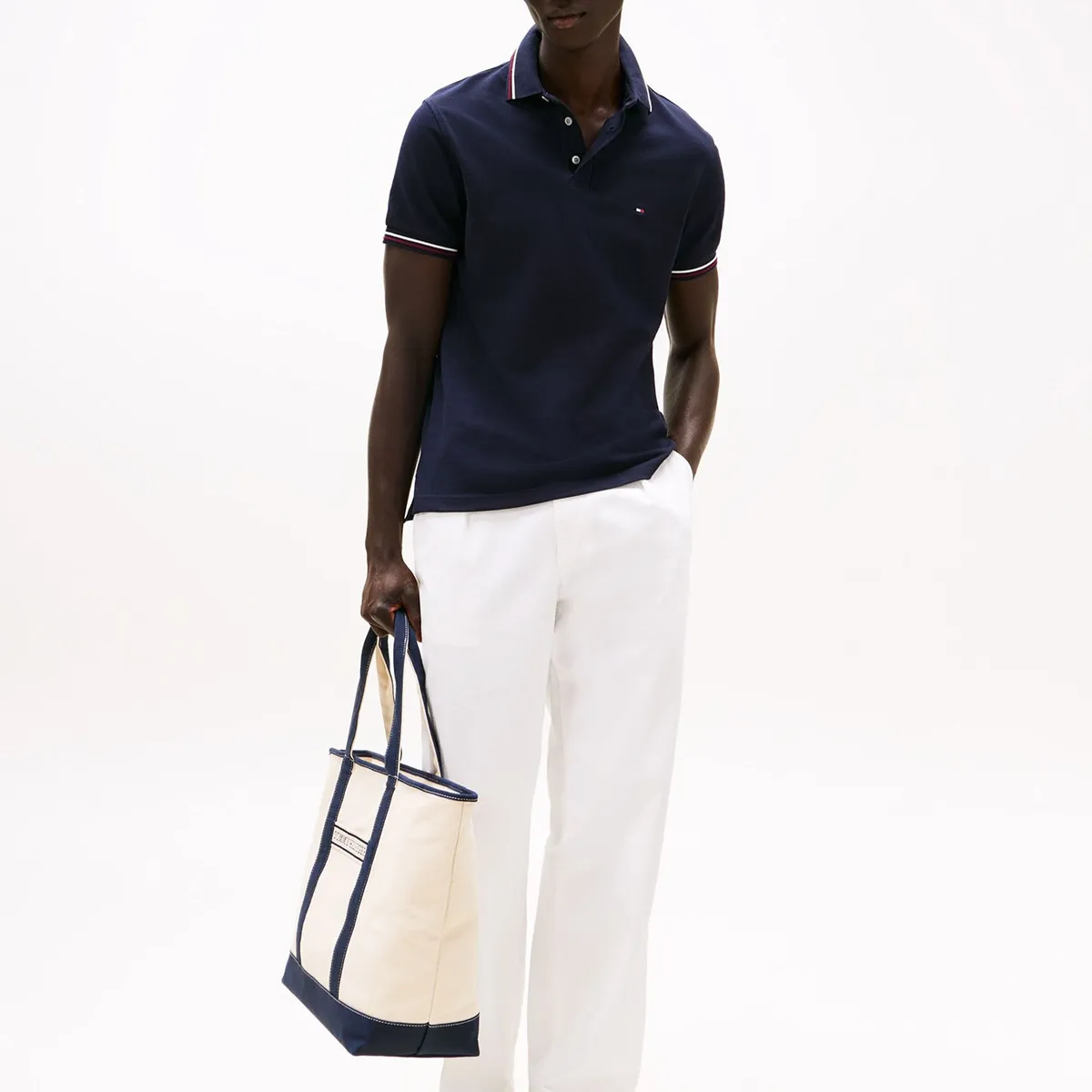 TOMMY HILFIGER - Polo Con Ribetes Tipped Slim Fit Azul Tommy Hilfiger