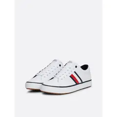 TOMMY HILFIGER - Zapatillas Core Stripe De Cuero Blanco