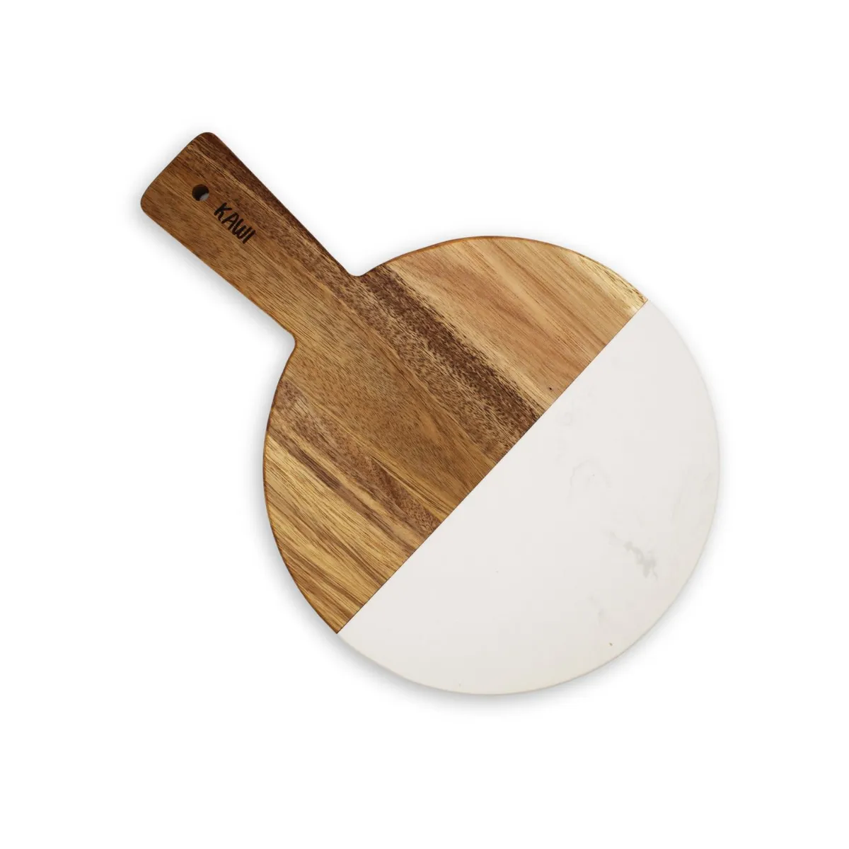 KAWI - Tabla Aperitivo Redonda De Madera De Acacia Y Mármol Kawi®