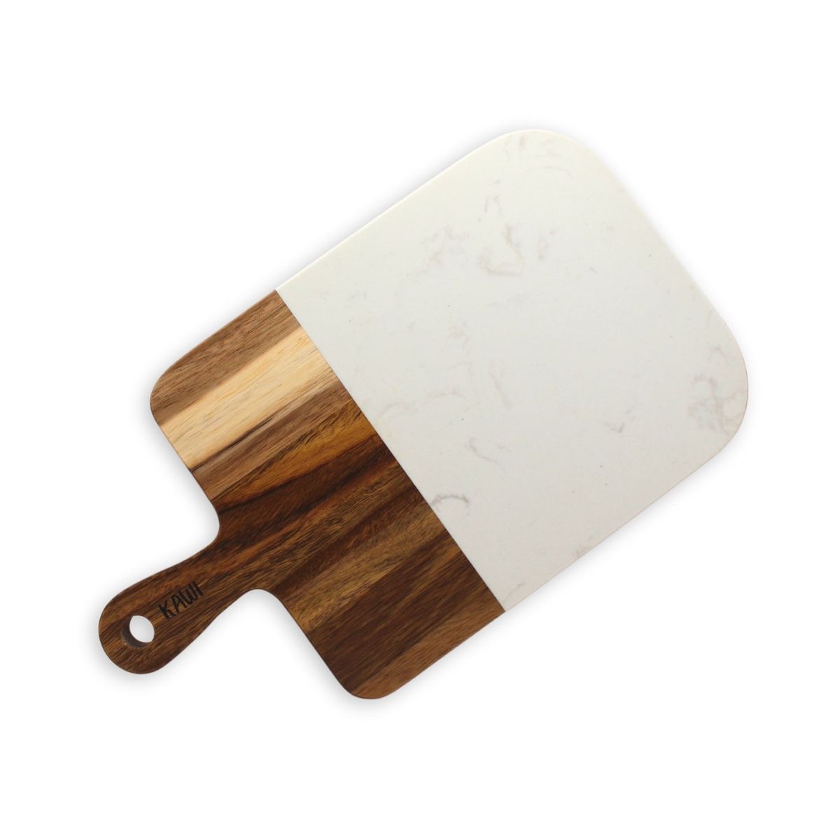 KAWI - Tabla Aperitivo Rectangular De Madera Y Mármol Kawi