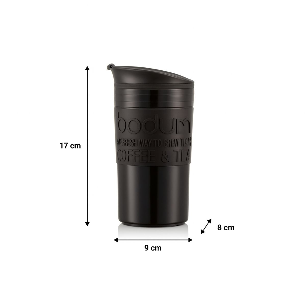 BODUM - Mug de Viaje Bodum 0,35 Lts. Negra – Doble Pared Libre de BPA - Travel Mug Térmica Portátil