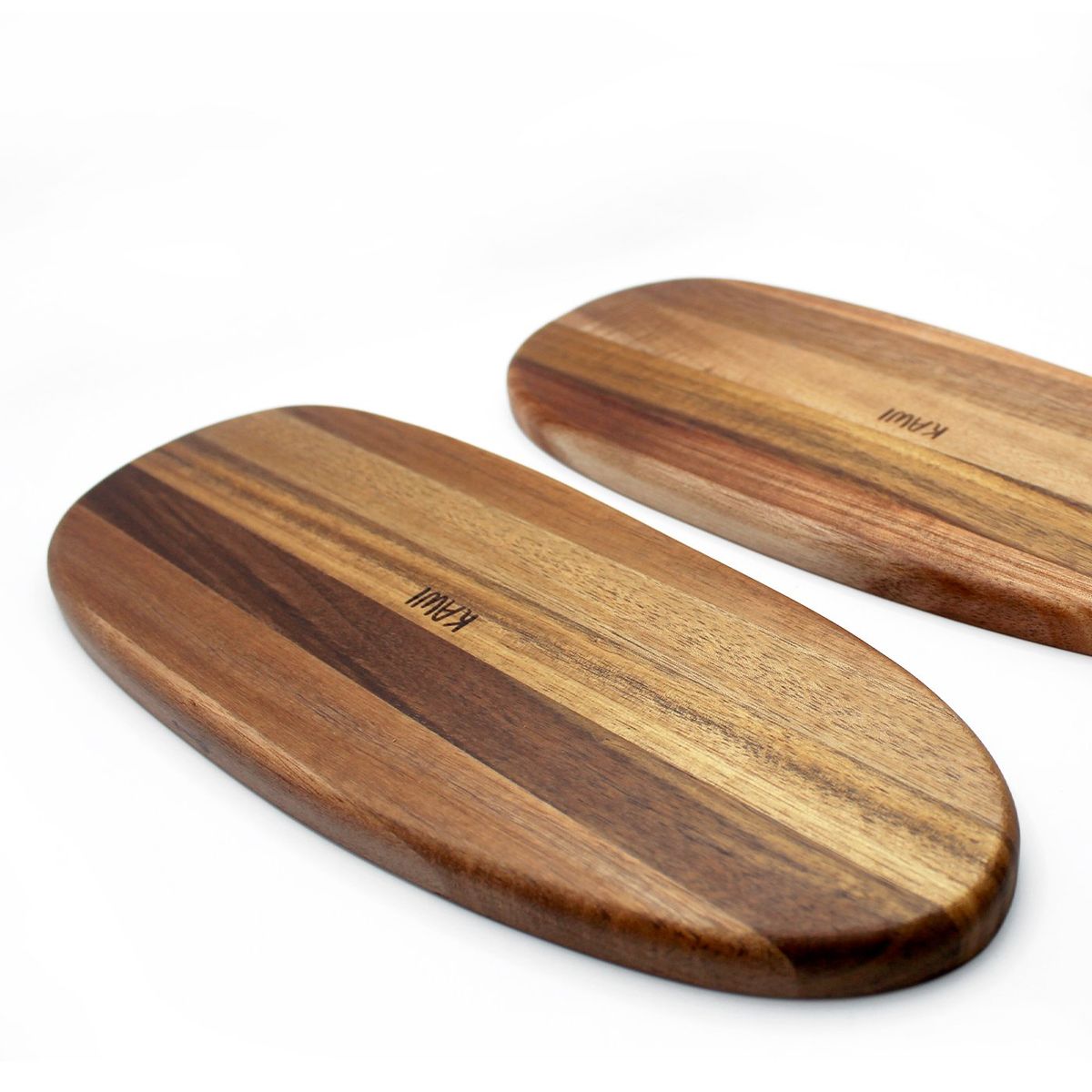 KAWI - Set 2 Tablas Bandeja Ovalada Rústica Madera De Acacia Kawi