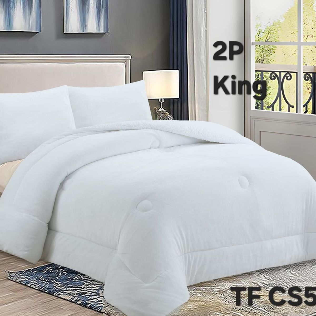 GENERICO - Cobertor texturizado con chiporro 230x250 +  funda de almohada