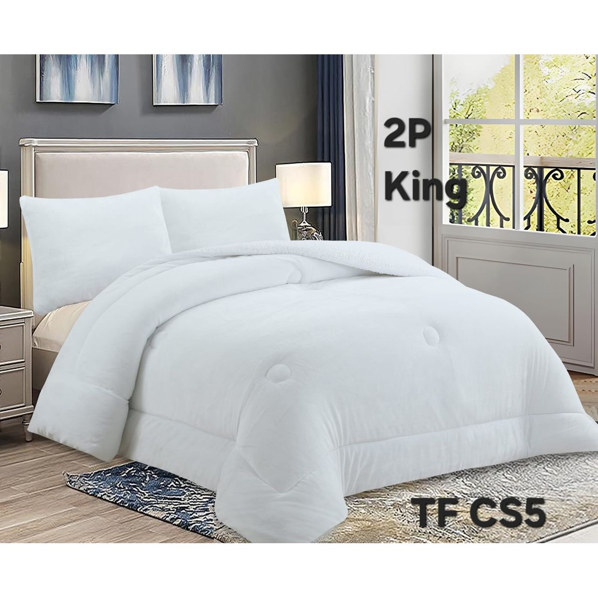 GENERICO - Cobertor texturizado con chiporro 230x250 +  funda de almohada