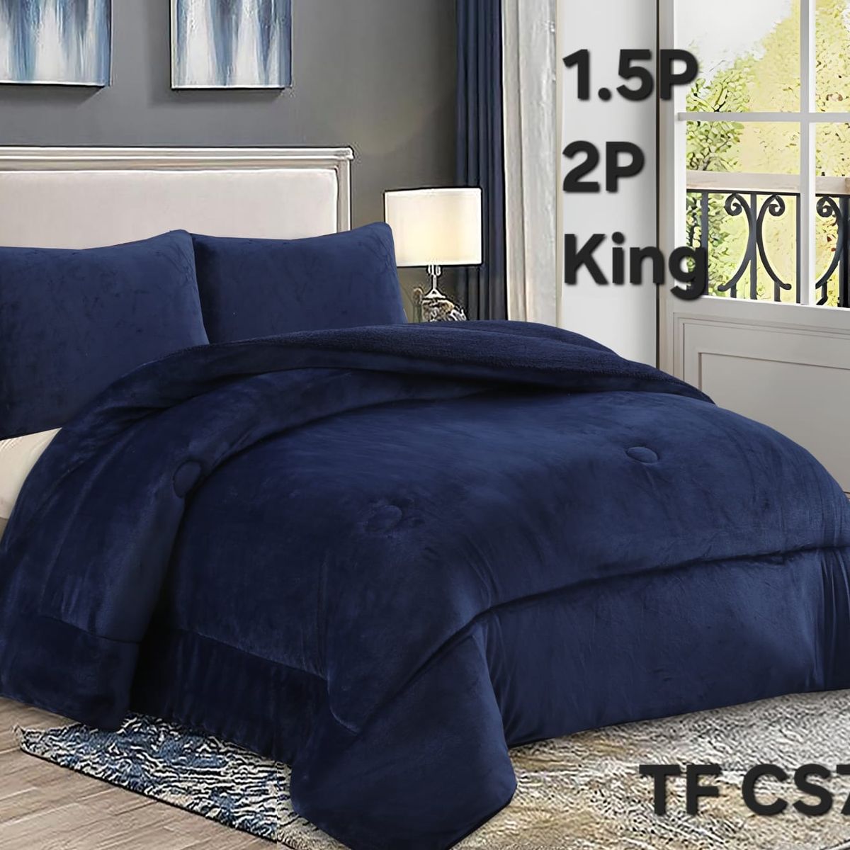 GENERICO - Cobertor texturizado con chiporro 230x250 +  funda de almohada