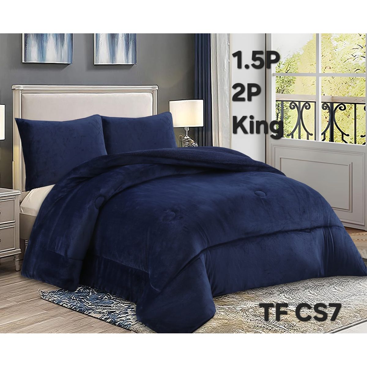 GENERICO - Cobertor texturizado con chiporro 230x250 +  funda de almohada