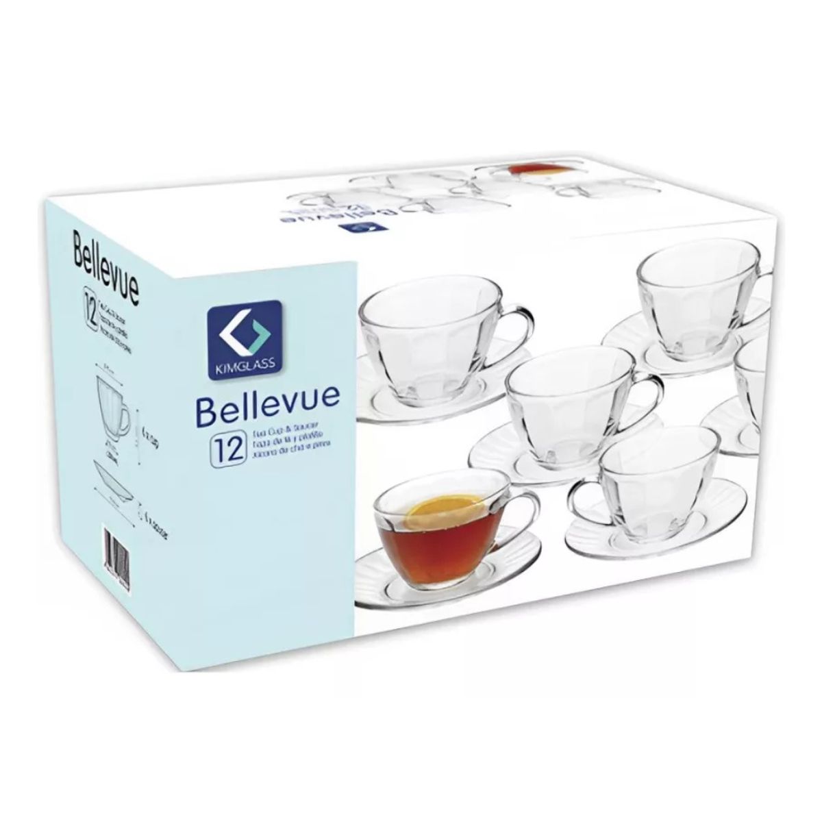 GENERICO - Set 6 Tazas + Platos de Te o Cafe Bellevue Kimglass