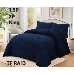 GENERICO - Cobertor texturizado trenza con chiporro 230x250 + funda de almohada