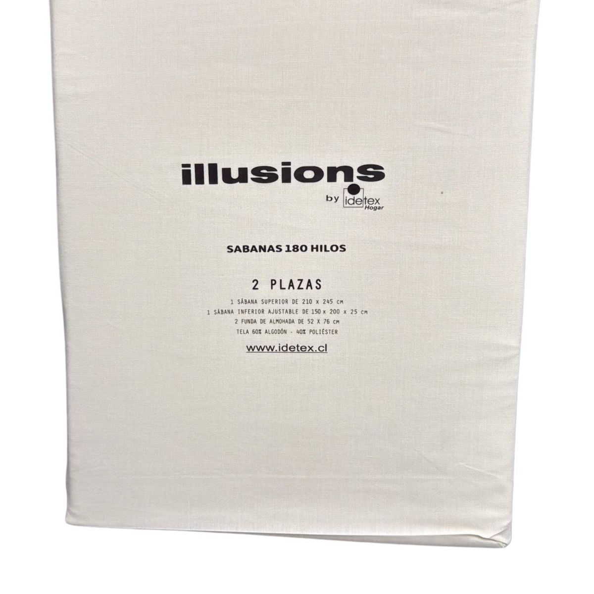 ILLUSIONS - Sabanas 1 Plaza De 180 Hilos Marca Illusions  Ivory