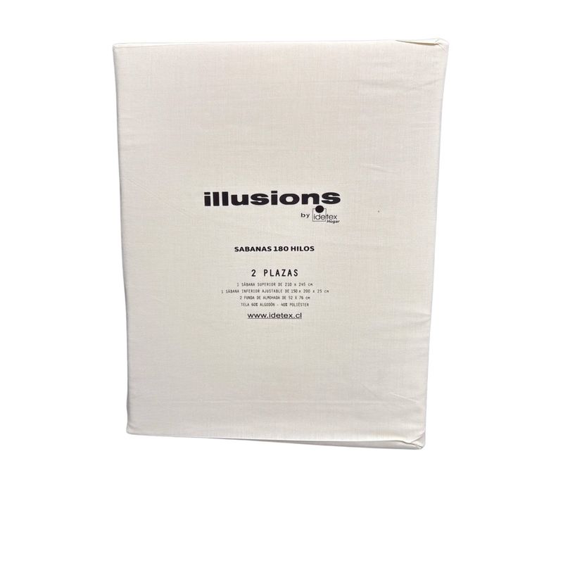 ILLUSIONS - Sabanas 1 Plaza De 180 Hilos Marca Illusions  Ivory