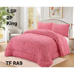 GENERICO - Cobertor texturizado trenza con chiporro 230x250 + funda de almohada