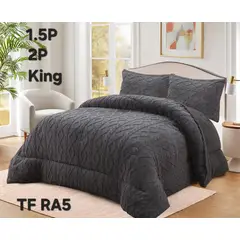 GENERICO - Cobertor texturizado trenza con chiporro 230x250 + funda de almohada