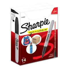 SHARPIE - Marcador Permanente Plumón Punta Fina Negro Caja 14