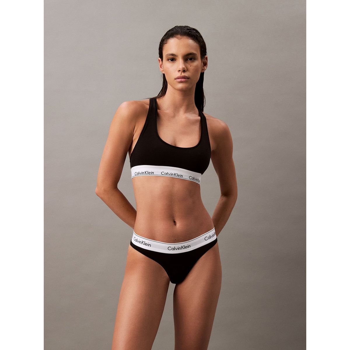 CALVIN KLEIN - Colaless Modern Cotton Negro Calvin Klein